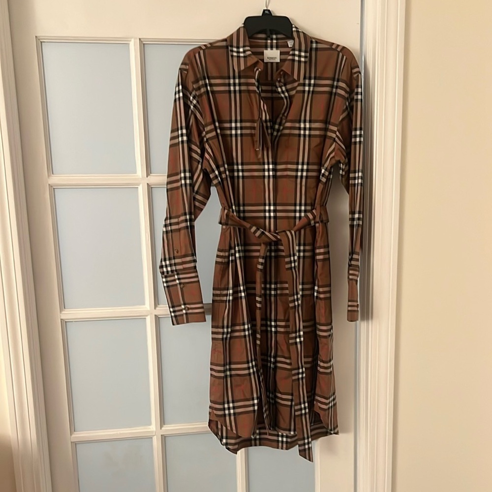 Burberry Tan and Black Plaid Dress - Picture 2 of 6